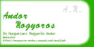 andor mogyoros business card